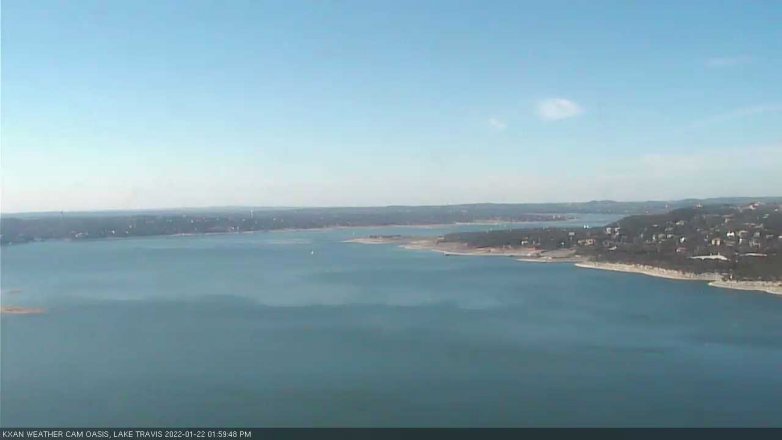 Lake Travis webcam, January 22, 2022 2:00 PM CT