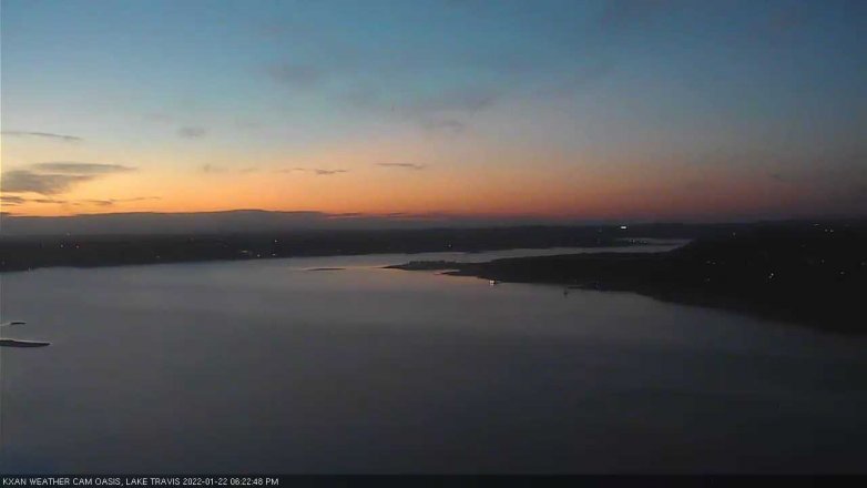 Lake Travis webcam, January 22, 2022 6:25 PM CT
