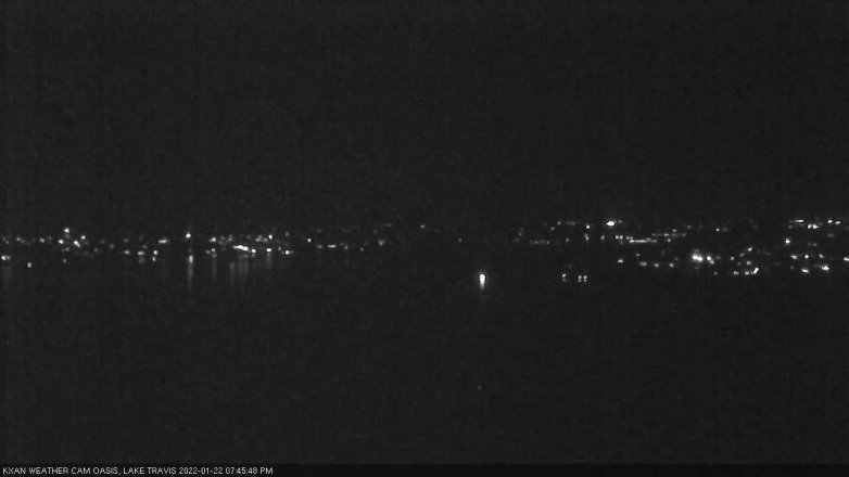 Lake Travis webcam, January 22, 2022 7:45 PM CT