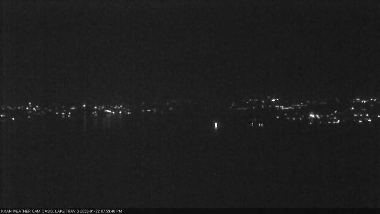 Lake Travis webcam, January 22, 2022 8:00 PM CT
