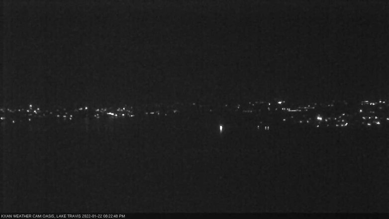 Lake Travis webcam, January 22, 2022 8:25 PM CT
