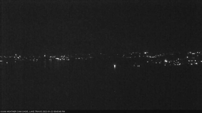 Lake Travis webcam, January 22, 2022 8:45 PM CT