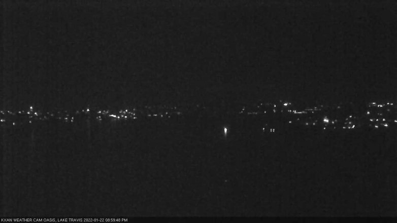 Lake Travis webcam, January 22, 2022 9:00 PM CT