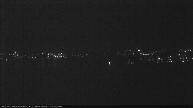 Lake Travis webcam, January 22, 2022 10:25 PM CT
