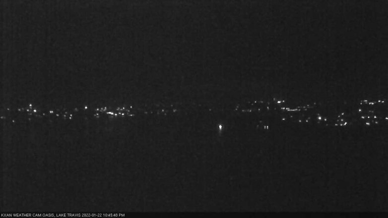 Lake Travis webcam, January 22, 2022 10:45 PM CT
