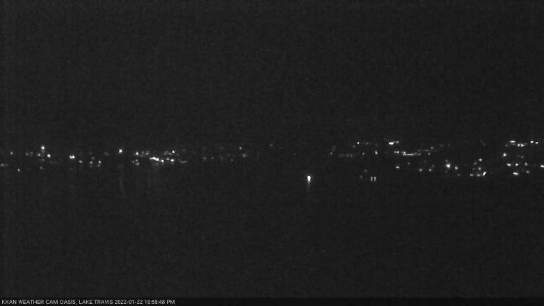 Lake Travis webcam, January 22, 2022 11:00 PM CT