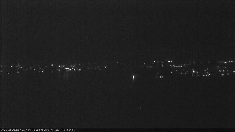 Lake Travis webcam, January 22, 2022 11:25 PM CT