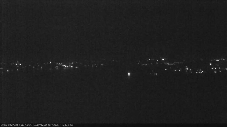 Lake Travis webcam, January 22, 2022 11:45 PM CT