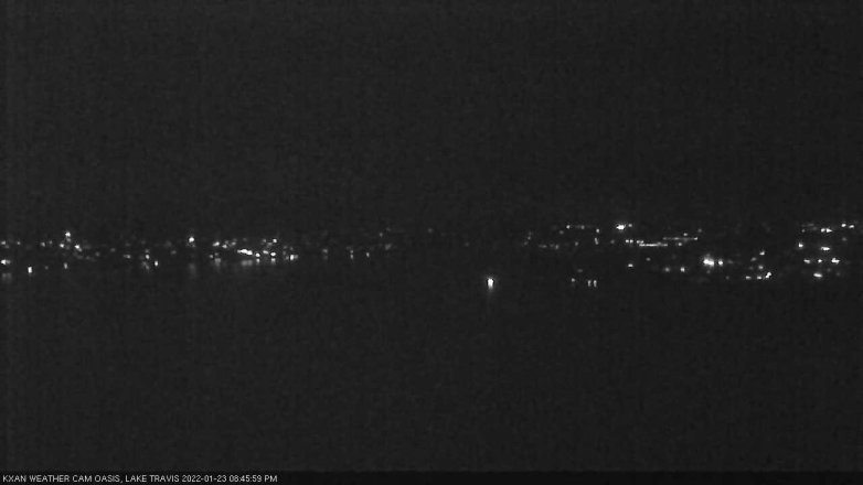 Lake Travis webcam, January 23, 2022 8:45 PM CT