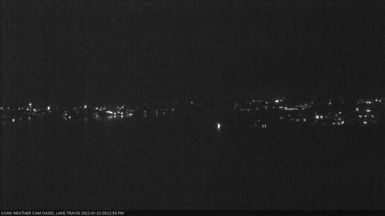 Lake Travis webcam, January 23, 2022 9:25 PM CT