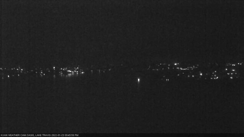 Lake Travis webcam, January 23, 2022 9:45 PM CT