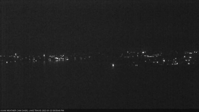 Lake Travis webcam, January 23, 2022 10:00 PM CT