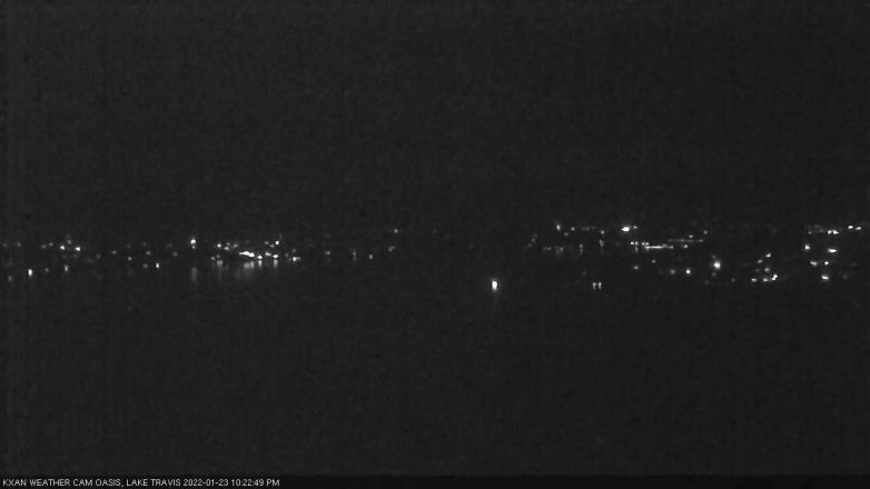 Lake Travis webcam, January 23, 2022 10:25 PM CT