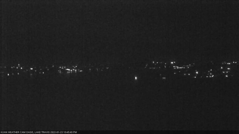 Lake Travis webcam, January 23, 2022 10:45 PM CT