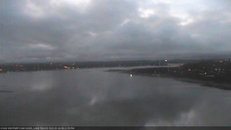 Lake Travis webcam, January 24, 2022 6:25 PM CT