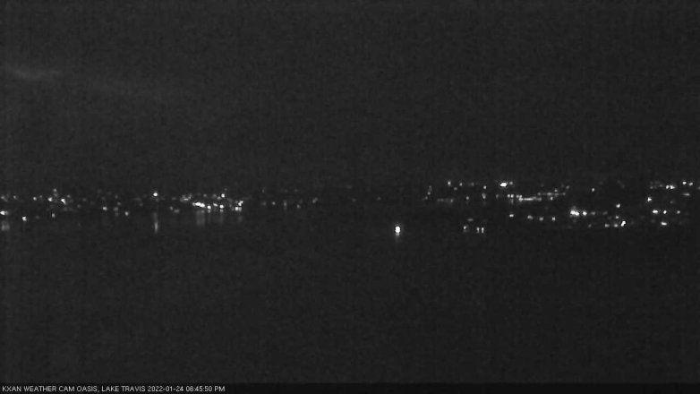 Lake Travis webcam, January 24, 2022 6:45 PM CT