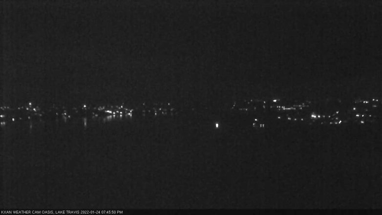 Lake Travis webcam, January 24, 2022 7:45 PM CT