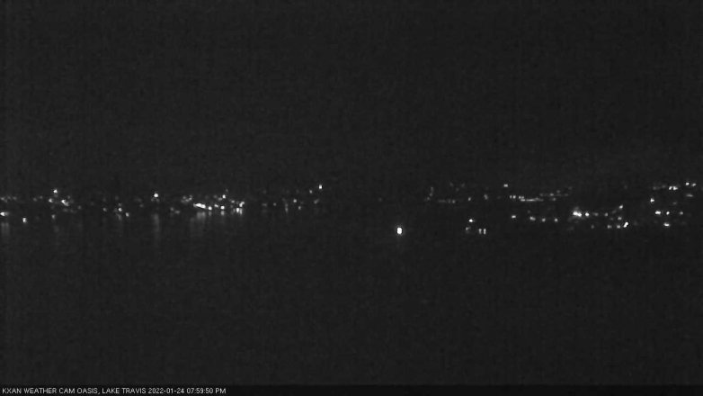 Lake Travis webcam, January 24, 2022 8:00 PM CT