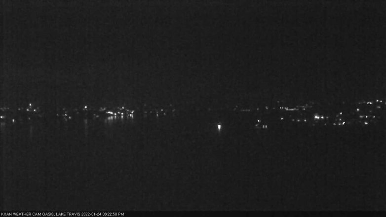 Lake Travis webcam, January 24, 2022 8:25 PM CT
