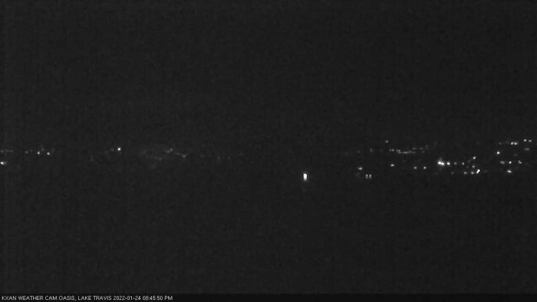 Lake Travis webcam, January 24, 2022 8:45 PM CT