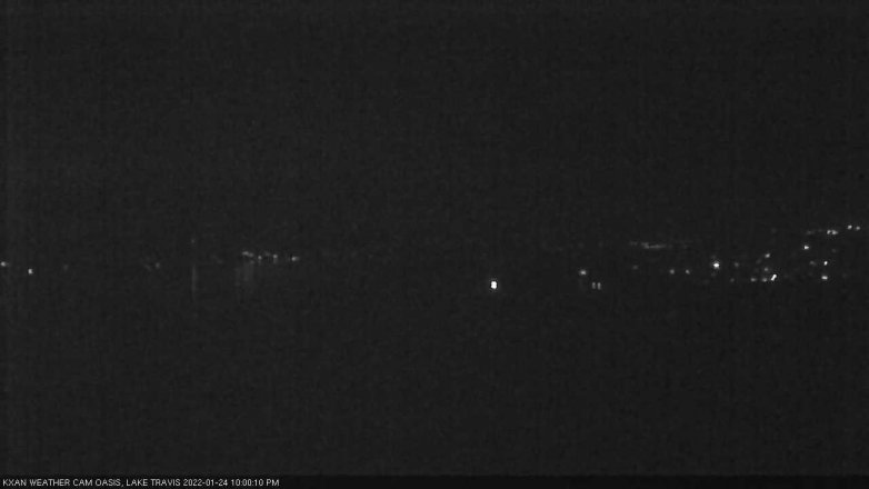 Lake Travis webcam, January 24, 2022 10:00 PM CT