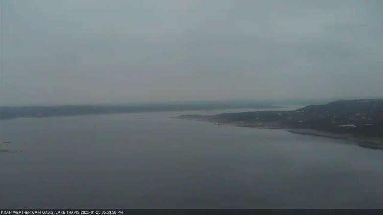 Lake Travis webcam, January 25, 2022 6:00 PM CT