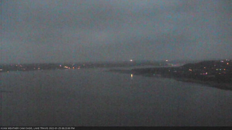 Lake Travis webcam, January 25, 2022 6:25 PM CT