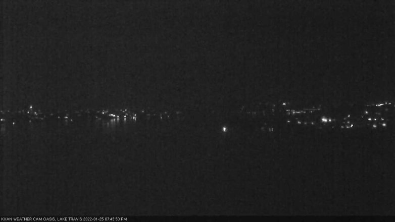 Lake Travis webcam, January 25, 2022 7:45 PM CT