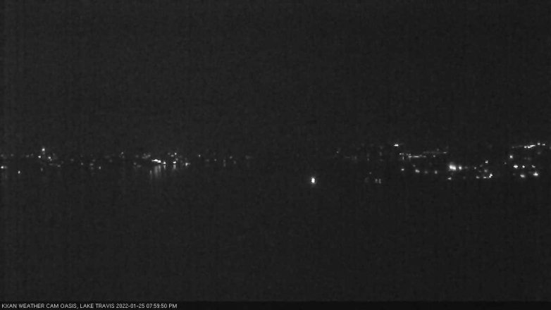 Lake Travis webcam, January 25, 2022 8:00 PM CT