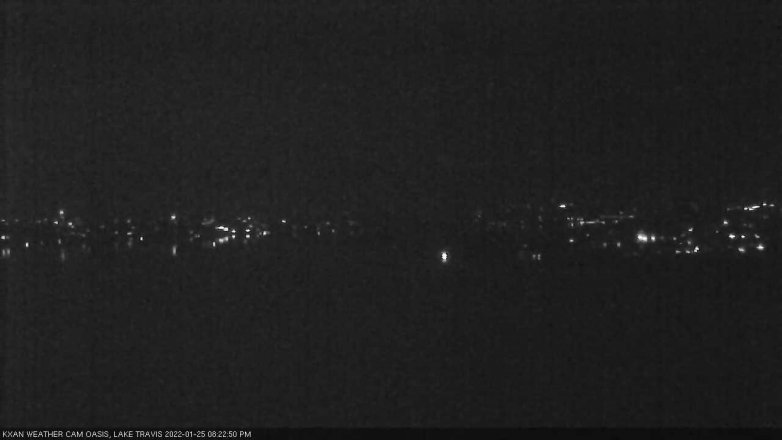 Lake Travis webcam, January 25, 2022 8:25 PM CT