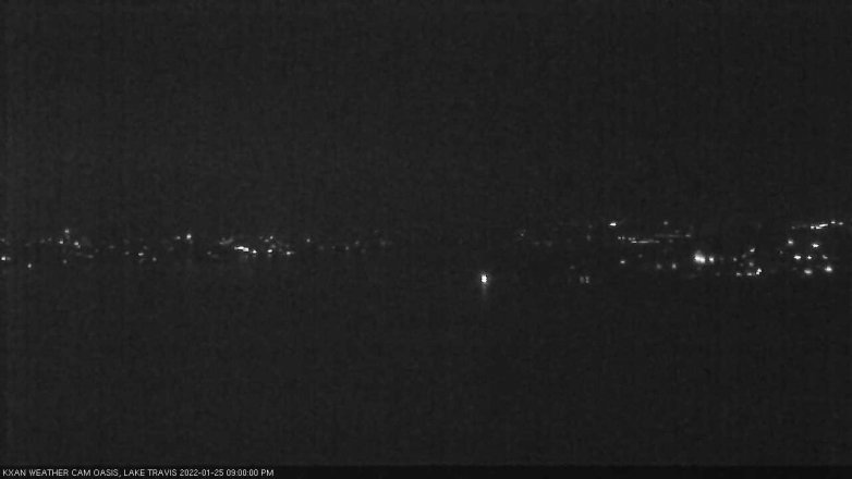 Lake Travis webcam, January 25, 2022 9:00 PM CT