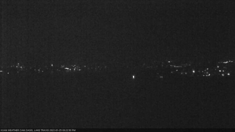 Lake Travis webcam, January 25, 2022 9:25 PM CT