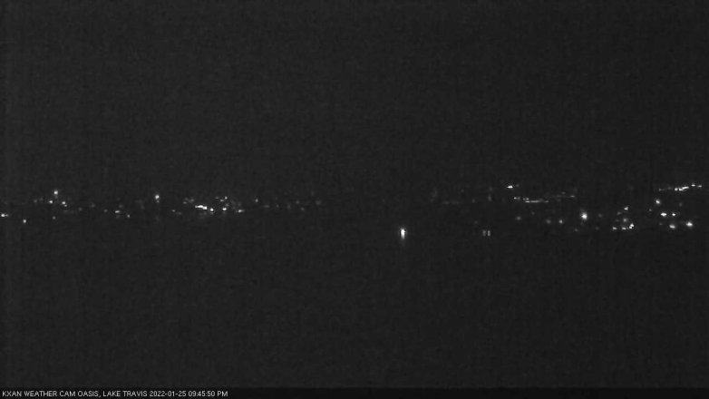 Lake Travis webcam, January 25, 2022 9:45 PM CT