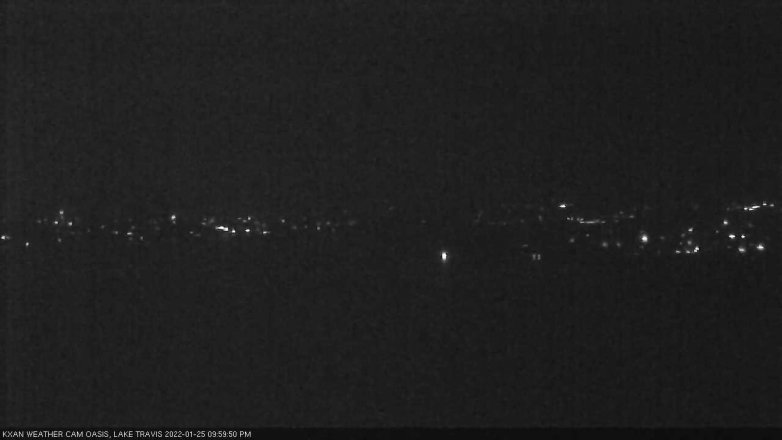 Lake Travis webcam, January 25, 2022 10:00 PM CT