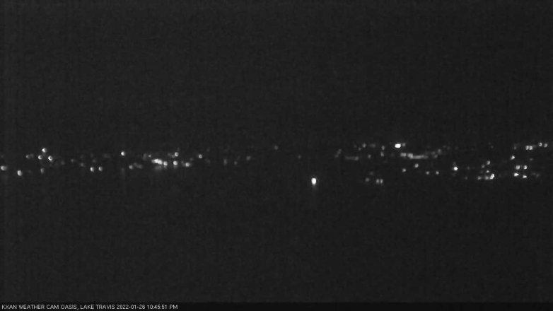 Lake Travis webcam, January 26, 2022 10:45 PM CT