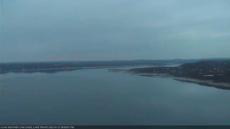 Lake Travis webcam, January 27, 2022 6:00 PM CT