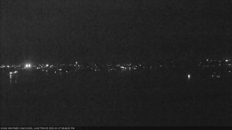 Lake Travis webcam, January 27, 2022 6:45 PM CT