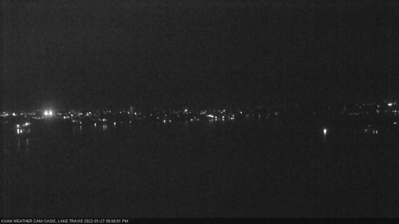 Lake Travis webcam, January 27, 2022 8:00 PM CT