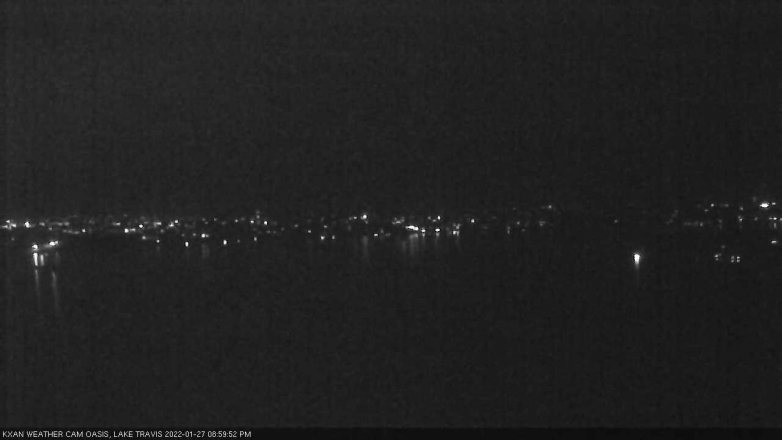 Lake Travis webcam, January 27, 2022 9:00 PM CT