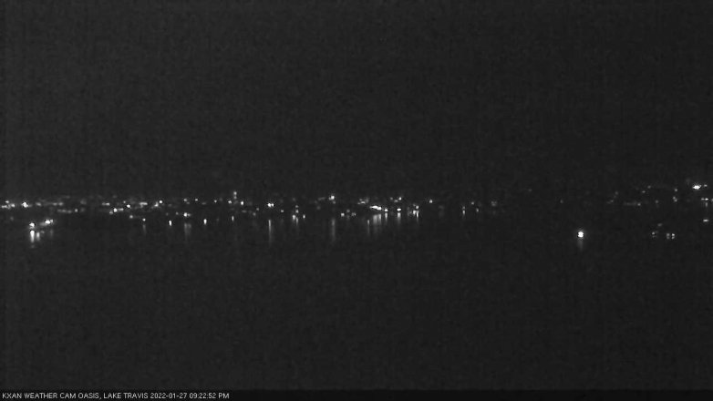 Lake Travis webcam, January 27, 2022 9:25 PM CT