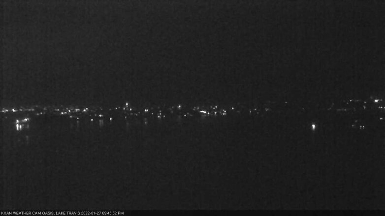 Lake Travis webcam, January 27, 2022 9:45 PM CT