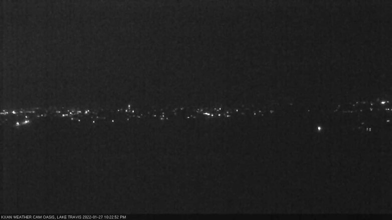 Lake Travis webcam, January 27, 2022 10:25 PM CT