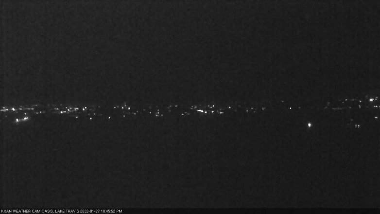 Lake Travis webcam, January 27, 2022 10:45 PM CT
