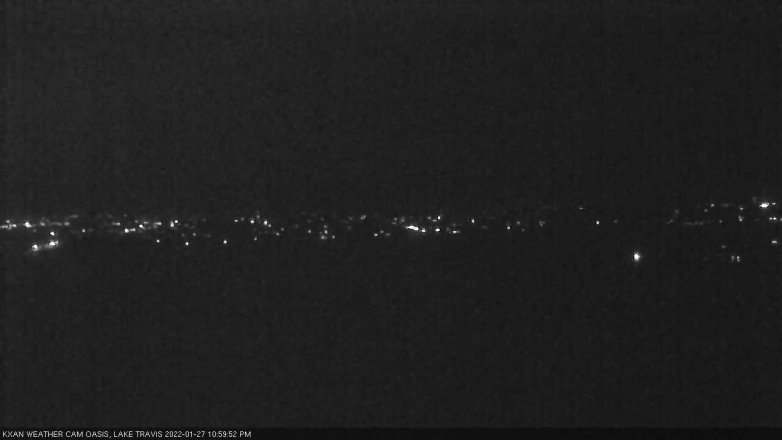 Lake Travis webcam, January 27, 2022 11:00 PM CT