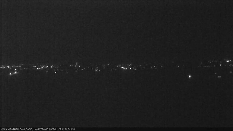 Lake Travis webcam, January 27, 2022 11:25 PM CT