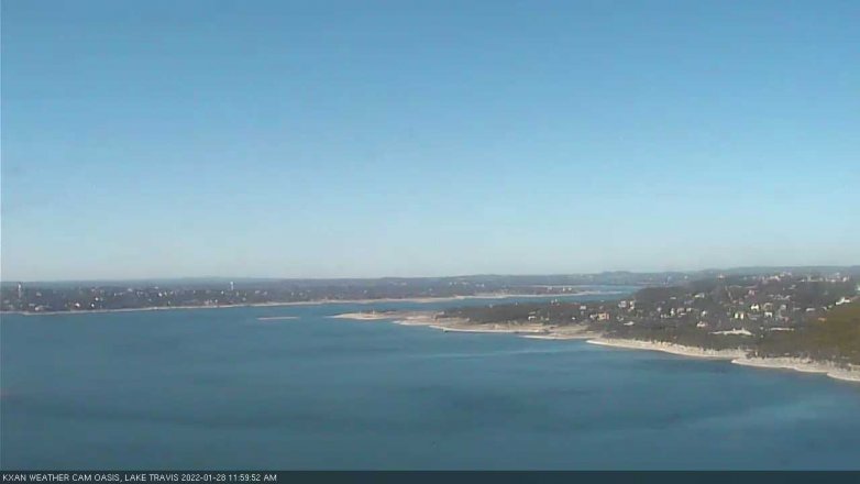 Lake Travis webcam, January 28, 2022 12:00 PM CT