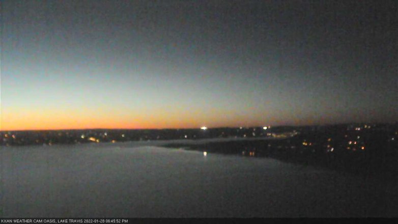 Lake Travis webcam, January 28, 2022 6:45 PM CT