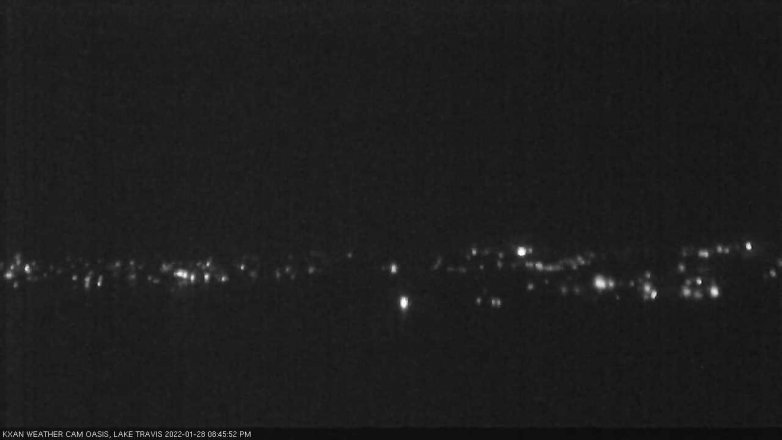 Lake Travis webcam, January 28, 2022 8:45 PM CT