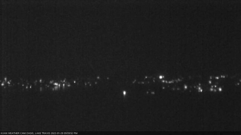 Lake Travis webcam, January 28, 2022 10:00 PM CT