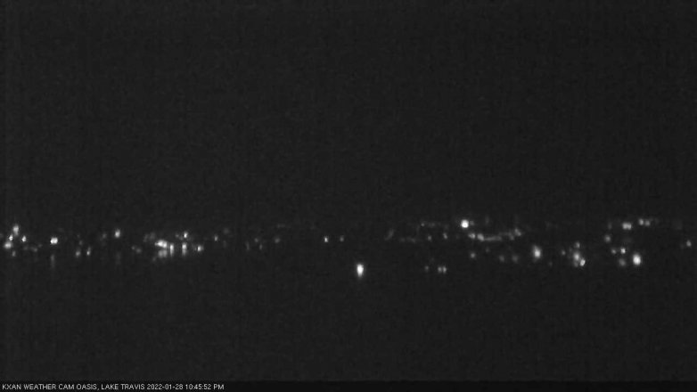 Lake Travis webcam, January 28, 2022 10:45 PM CT